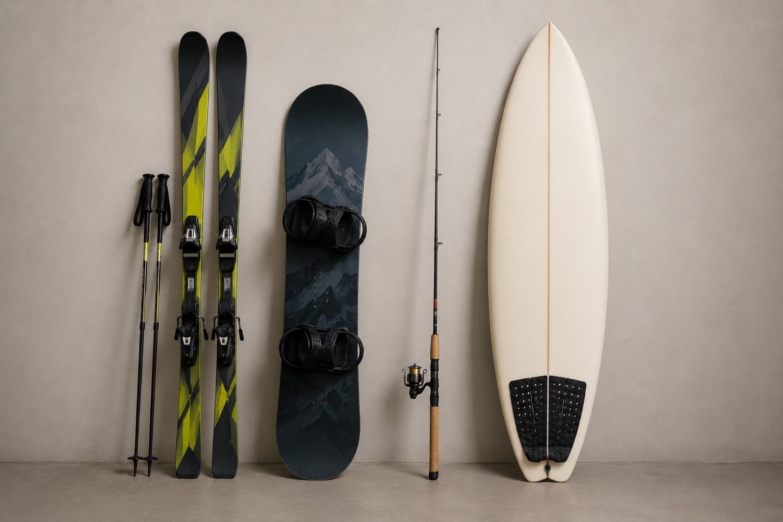 Long items - Skis, snowboards and fishing gear